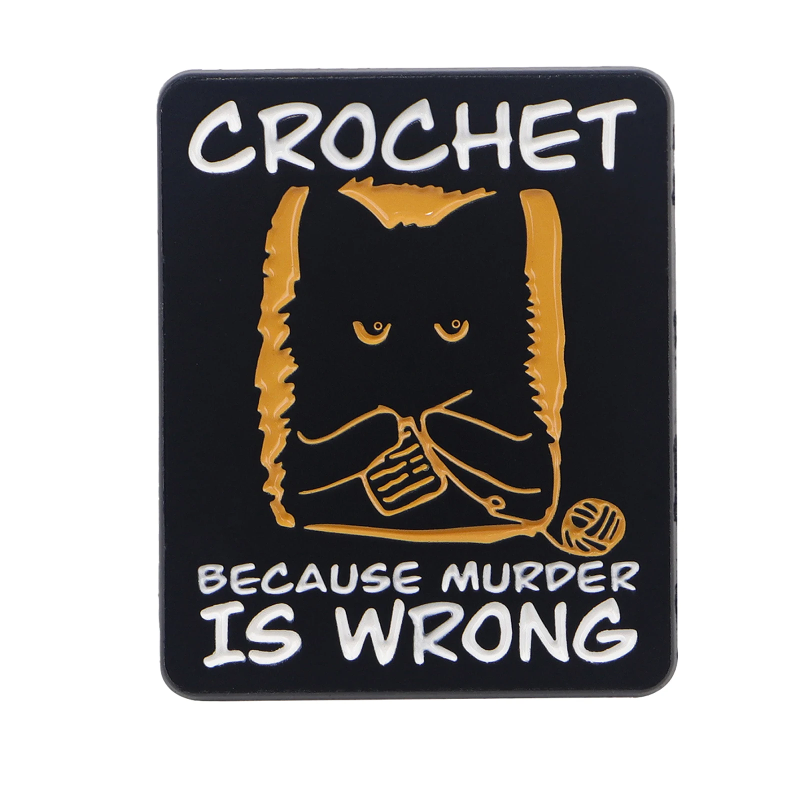 Black Cat Crochet Enamel Pin Funny Brooch Pines Lapel Pins Badge on Backpack Clothing Accessories Animal Jewelry Friends Gifts