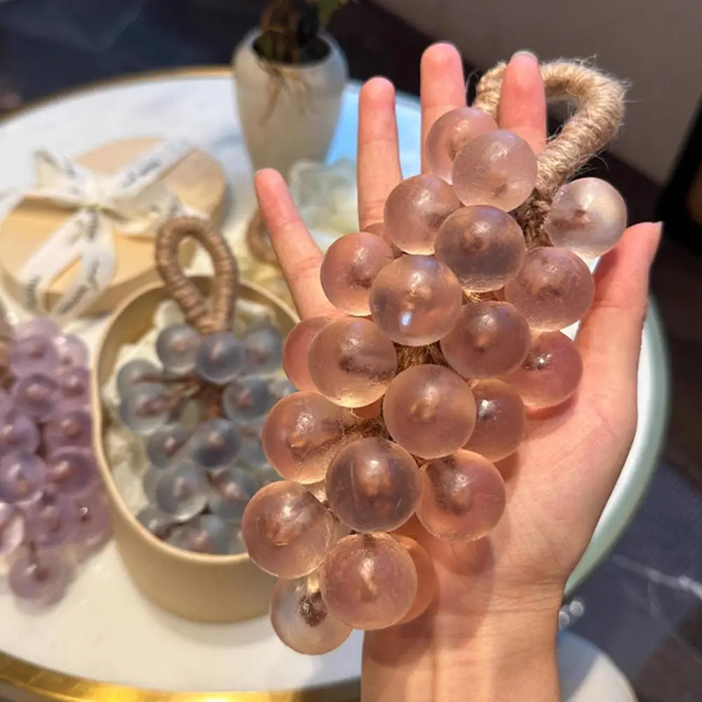 Grape-Shaped Handmade Soap on a Rope Fruity Scented Decorative Bath Bar for Body and Hands Creative Gift For Women Men