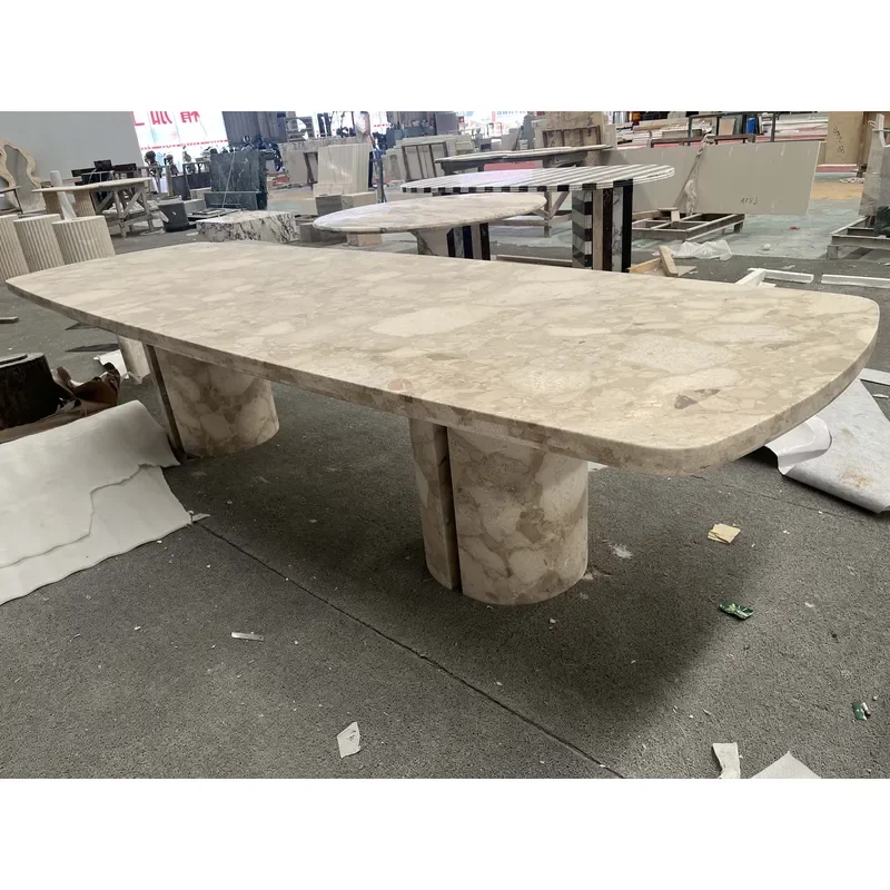 Contemporary Natural Stone Dining Table for Restaurant Home Use Custom Factory Direct Sales Water Resistant