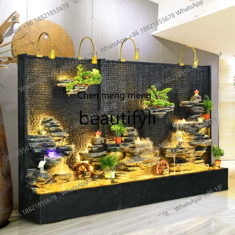 

D178 Large Chinese water curtain wall,running water screen,rockery fountain,fish pond, feng shui wheel, landscape decoration or
