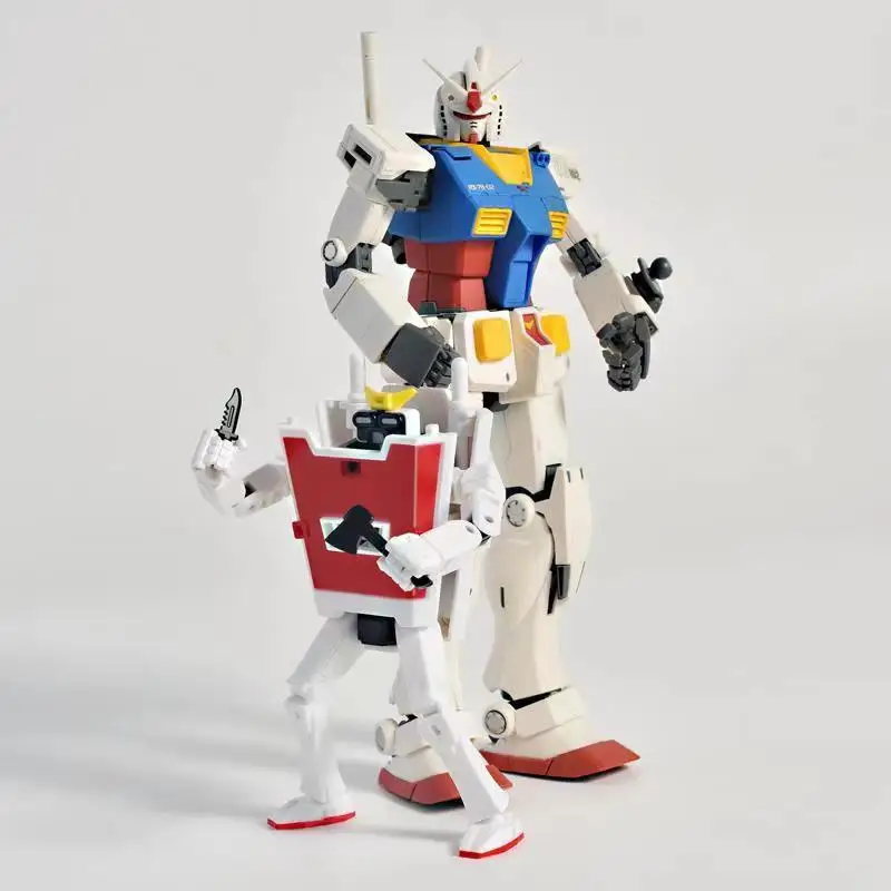 Dunda Morphing Toy Tide Play RX-78 High Mobility Assembly Model Building Blocks Warrior Shield  Anime Figure Toy Gift for Kids