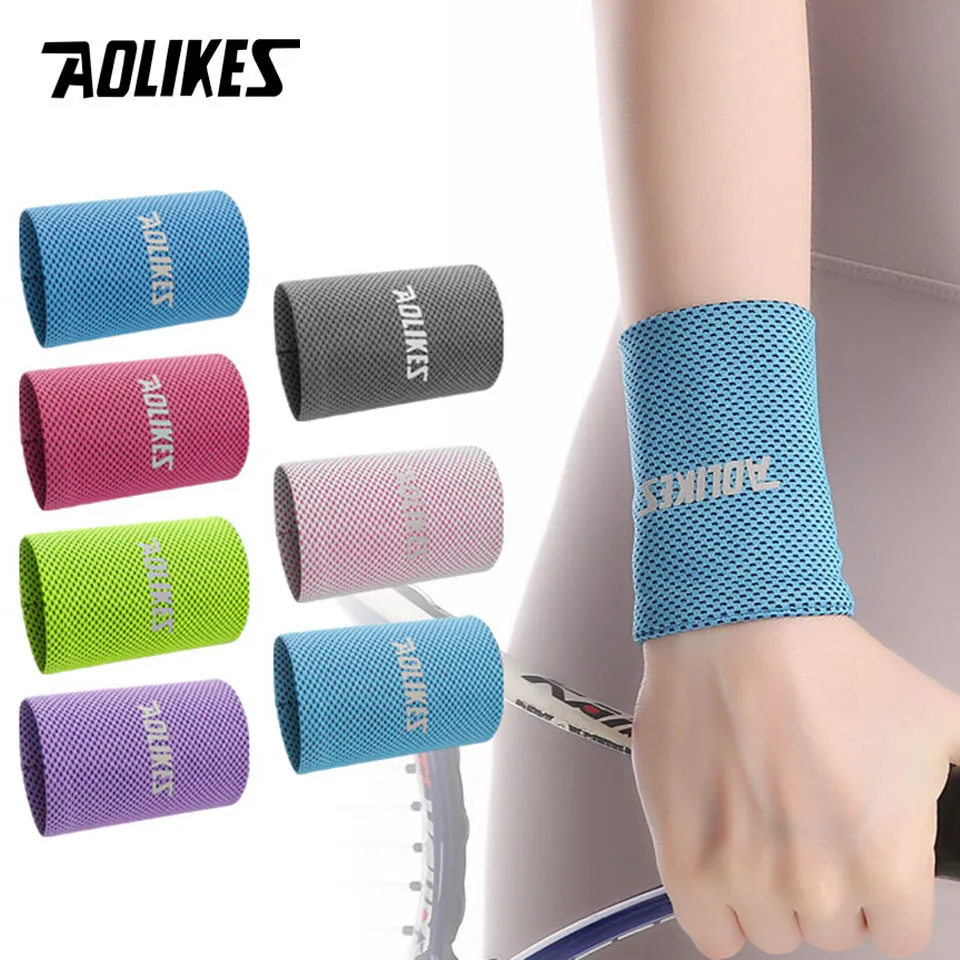 AOLIKES 1PC Cool Feeling Wrist Guard With Elastic Weaving Fitness Running Cycling Daily Exercise Comfortable and Sweat Absorbing