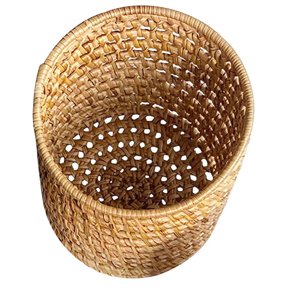 

Woven Rattan Pen Holder Pencil Pot Organizer Large Capacity Exquisite Craftsmanship Multi-Function Makeup Brush Container Table