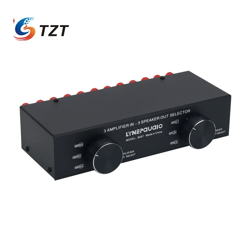 

TZT LINEPAUDIO B037 Amplifier Speaker Selector Amplifier Speaker Switcher Enables 3 Input and 3 Output