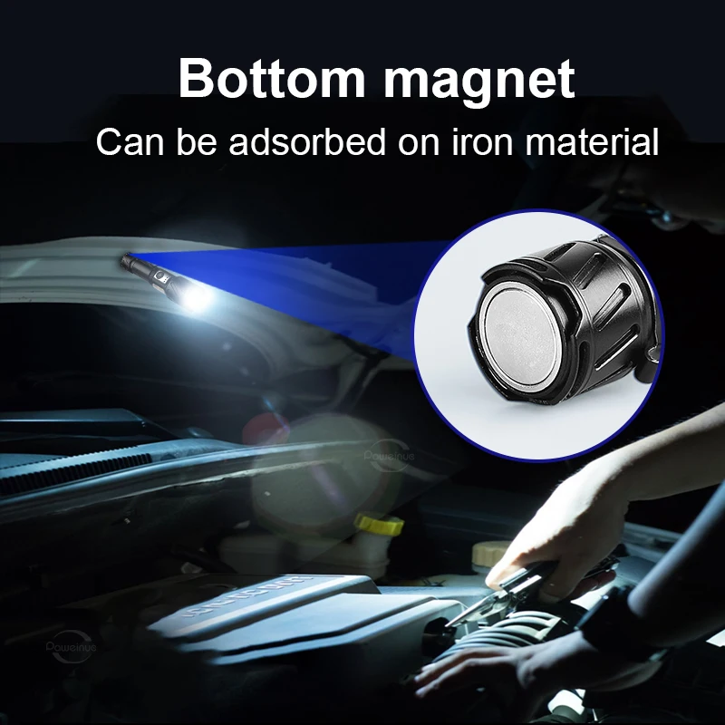 XHP160 LED في الهواء الطلق مصباح يدوي عالي الطاقة قابل لإعادة الشحن ضوء قوي الشعلة 4000K/6000K ضوء جانبي للتخييم التنزه الإضاءة