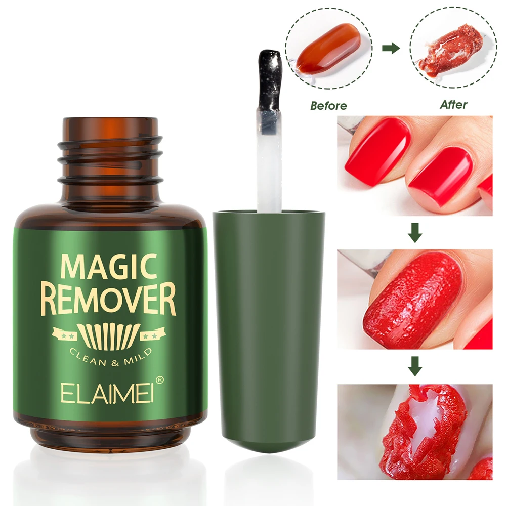 15ML Magic Nail Polish Remover Burst Gel Fast Remover Soak Off Nail Cleaner for Women Girl 15ml effective EIG88