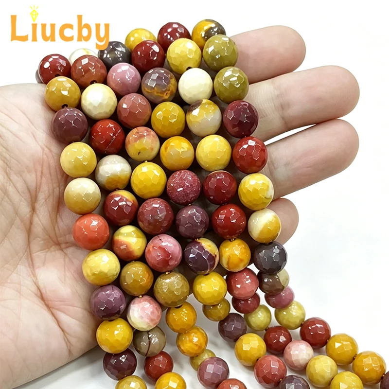 Wholesale Natural Faceted Yellow Jasper Round Loose Beads Healing Crystals for Jewelry DIY 4mm 6mm 8mm 10mm 12mm 15 Inch Strands