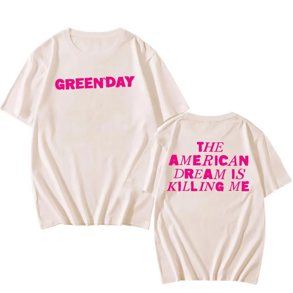 SAVIORS الحلم الأمريكي يقتلني تي شيرت روك باند اليوم الأخضر التي شيرت القطن الصيف قصيرة الأكمام تي شيرت الرجال الملابس