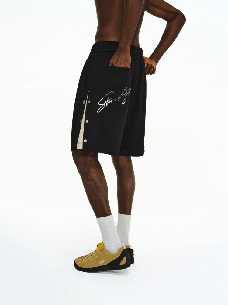 

ATRY Street Sle Дизайн с пятью пуговицами Свободный крой Прямые повседневные брюки Цвет Blo Логотип Вышивка Модный спорт Свободные широкие брюки...