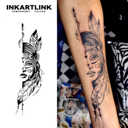 Tribal Woman Temporary Tattoo,Lasts To 15 Days New Technology Magic Waterproof Semi Permanent Sticker.