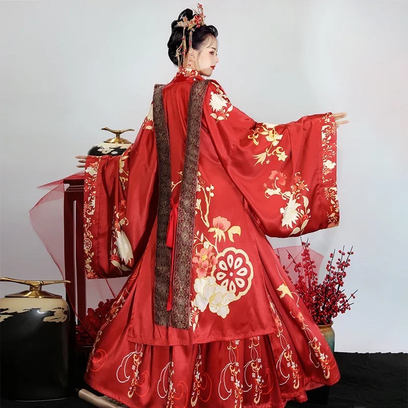 Oude Kostuum Hanfu Vrouwen Trouwjurk Fengguan Xia Pi Volledige Set Van Taille-Lengte Rok Chinese Stijl Lente En Zomer