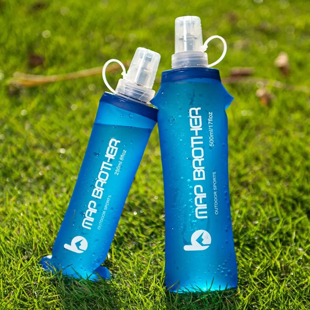 250/500ML Soft Water Bottle Silicone Mouth TPU Outdoor Water Bottle Food Grade Collapsible Hydration Bag Sports Bottles