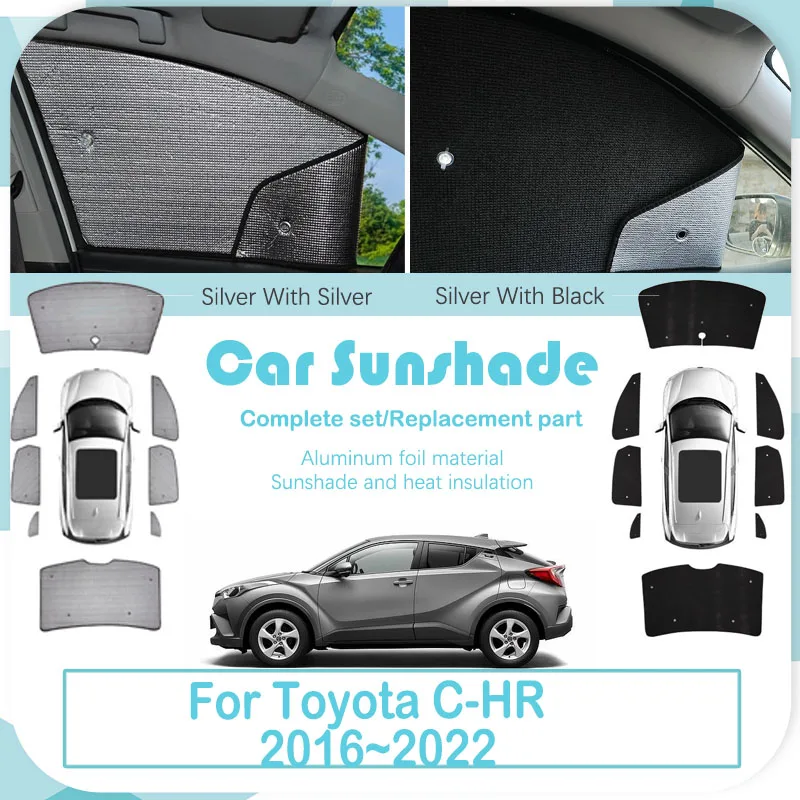 Car Coverage Sunshades For Toyota C-HR CHR IZOA AX10 AX50 2016~2022 Anti-UV Protection Side Curtain Window Pads Auto Accessories