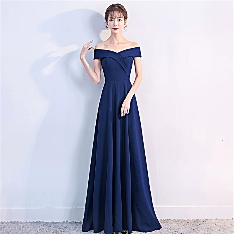 Damen-Abendkleid mit freiem Schulterbereich, elegantes, bodenlanges Kleid, hochwertige, schlichte, luxuriöse Bankett-, Party-, Abschlussball-, Cocktail- und formelle Kleidung – Detail 3