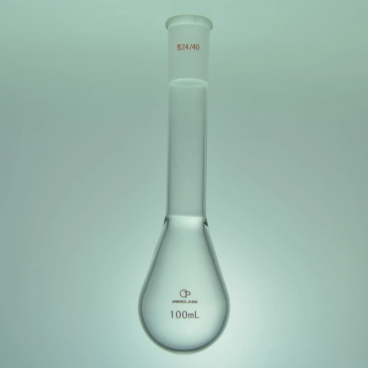 laboratory Glass Eggplant shaped Flask,Long neck,24/40,100mL