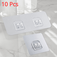 10PCS Transparent Hanging Shelf Hooks Wall Storage Rack Fixing Patch Strong Self-Adhesive Snap For Kitchen Bathroom Gadgets