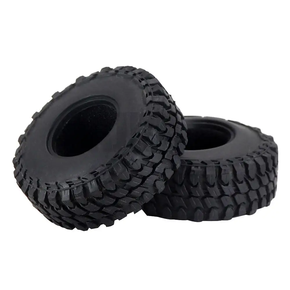 Ajrc 4pcs 1.0 Inch Rubber Wheel Tires For Axial Scx24 Wrangler Gladiator 1/18 Traxxas Trx4m Bronco Rc Crawler Car Model Parts