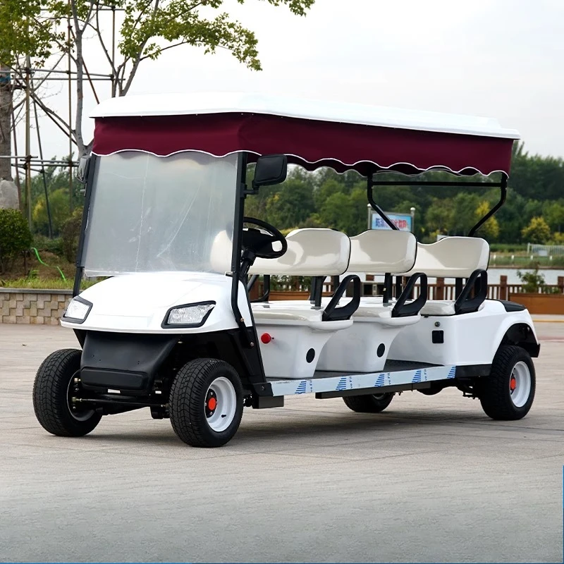 

6-Seat electric sightseeing car 4-seat scenic tourist golf cart hotel pick-up