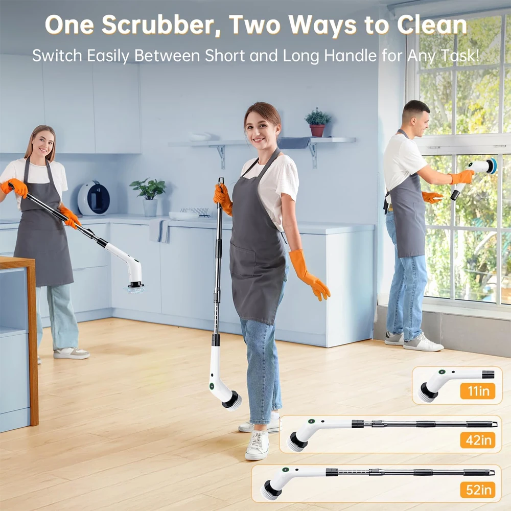 Cordless Spin Scrubber Electric Multipurpose Cleaning Brush for Kitchen Bathroom Toilet - Household Hair Brushes And Mops view 5