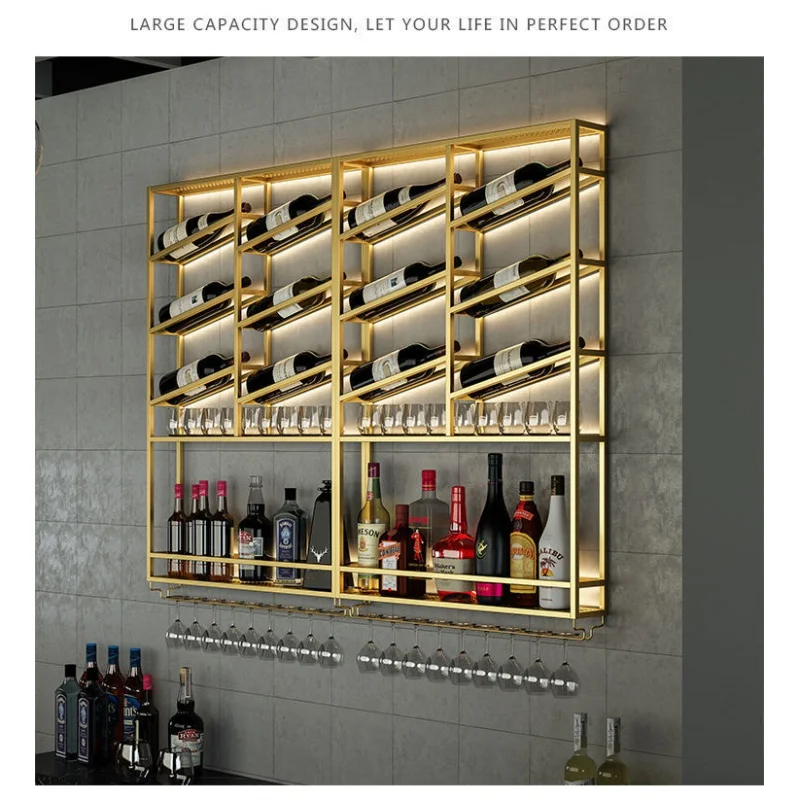 custom，Modern New Design Luxury Wall Cellar Pegs Wine Display Rack Handmade Metal And Wood Wine Counter Top Rack