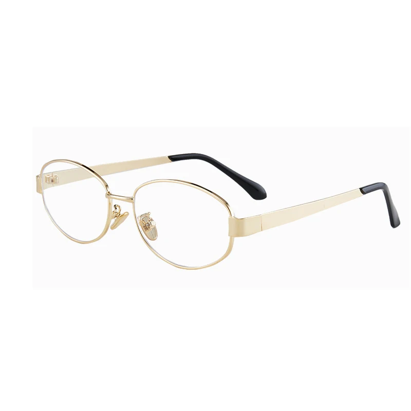 Oval Computer Glasses Women Men Anti Blue Light Elliptical Eyewear Metal Frame Circular Blocking Optical Spectacle Eyeglasses