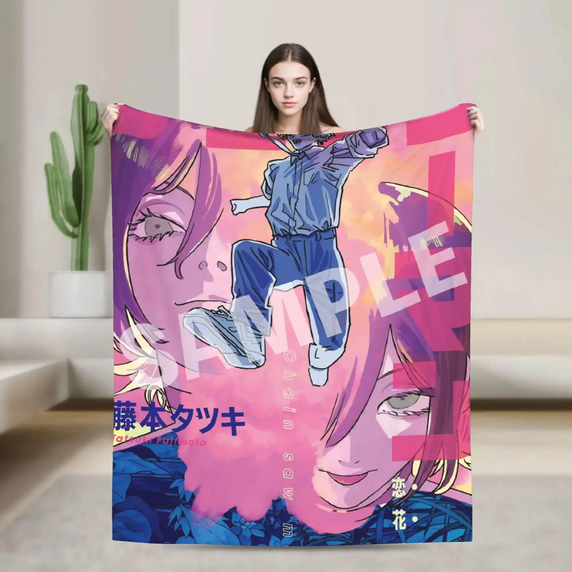 

Chainsaw Man Reze Blanket High Quality Super Warm Fleece Throw for Autumn Winter Home Camping Sofa Bed Decor