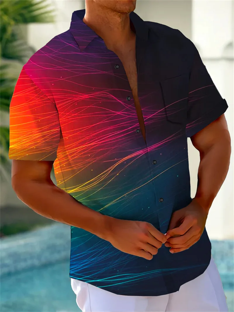 Men's shirt 3D retro horror skull rock print Gothic rock Hawaiian shirt short sleeved top Harajuku