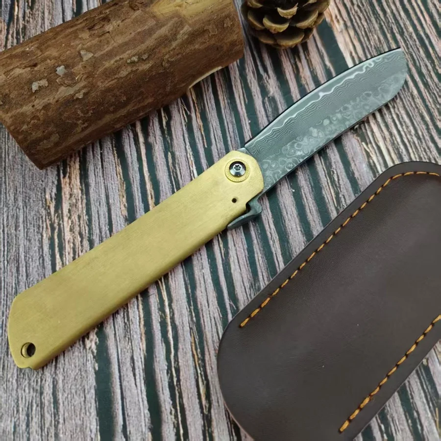 

Складные карманные ножи Damascus Jungle Adventure для охоты и активного отдыха, легкие, портативные, высококачественные инструменты EDC для рыбалки с чехлом