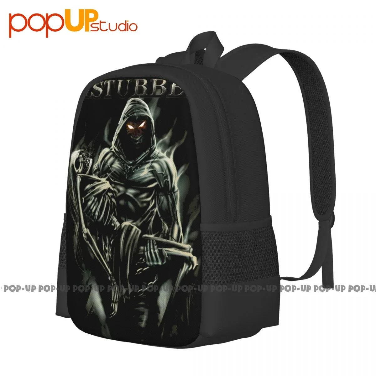 Disturbed Lost Souls Black Classic Rock Metal Band Backpack Large Capacity Bookbag Foldable Eco Friendly Riding Backpack