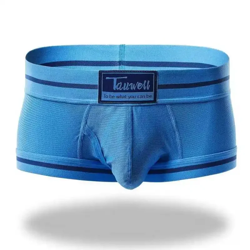 

Mesh Bulge Boxy Underwear for Men Sexy Low Waist Boxer Briefs Breathable Comfort Elastic Panties U Convex Pouch Side Open Trunks