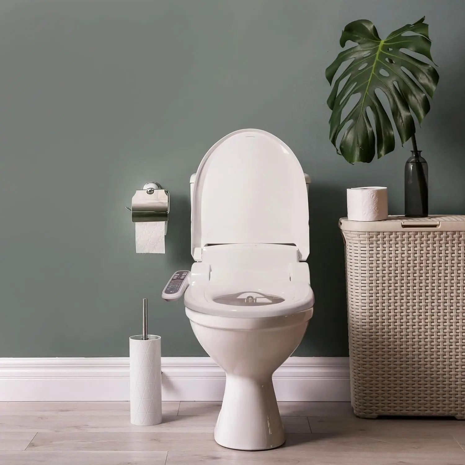 SB-2000 Bidet Seat for Elongated Toilets - Electronic Heated Toilet Seat with Warm Air Dryer and Temperature Controll