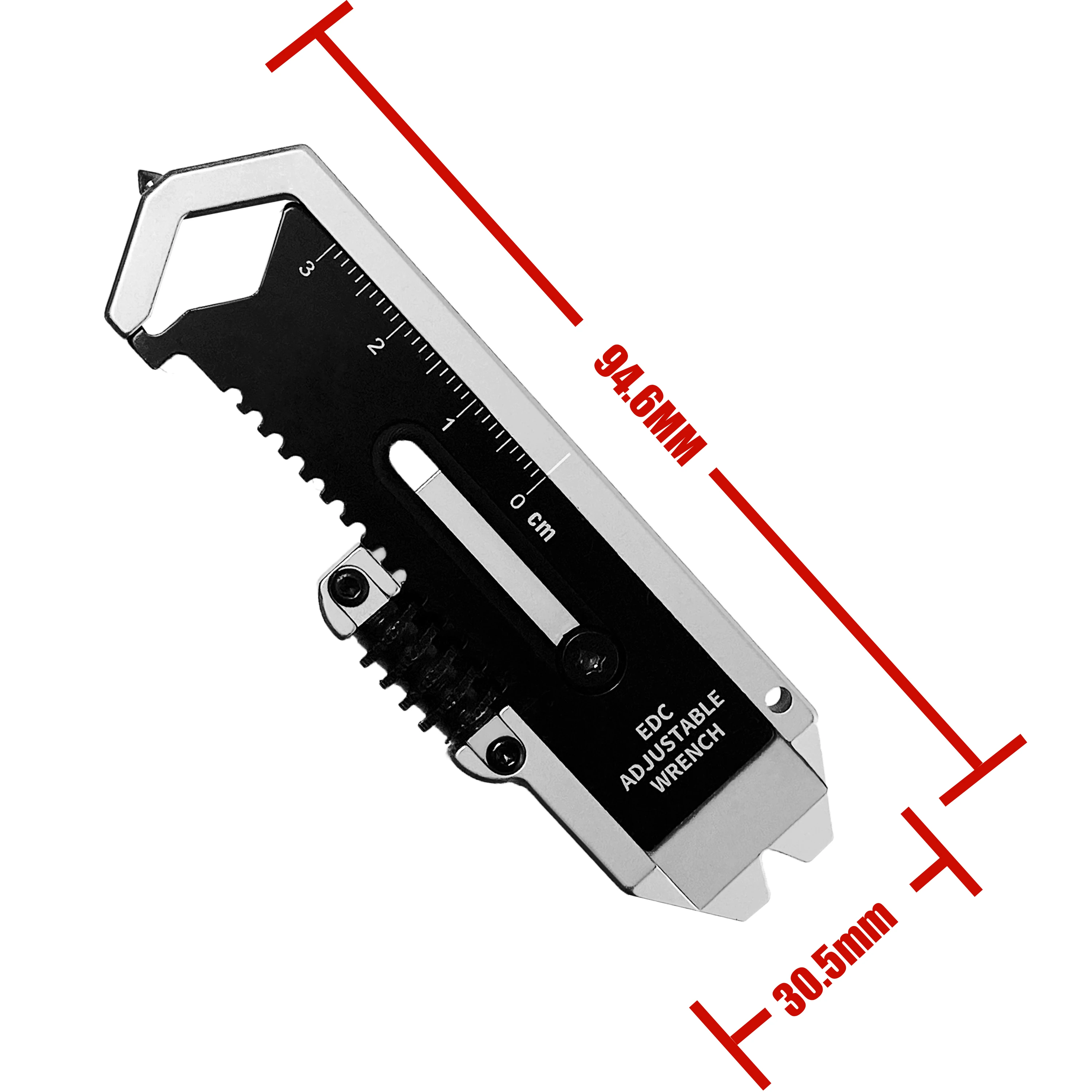 Multifunktionaler Mini-Brecheisen 9-in-1 Multitool Verstellbarer Schraubenschlüssel EDC Messlineal Hebelwerkzeug Taschen-Outdoor-Camping-Werkzeug – Detail 7