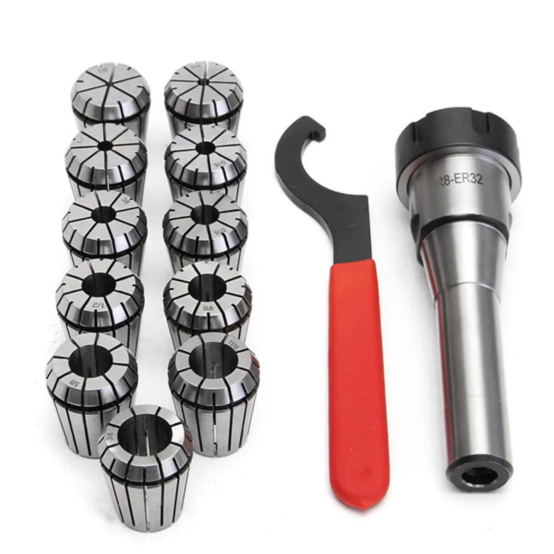 11Pcs/Set ER32 Precision Spring Collet Kit 3mm-19mm R8-ER32 7/16 Collet Chuck Holder Wrench CNC Milling Cutter Chuck Tool