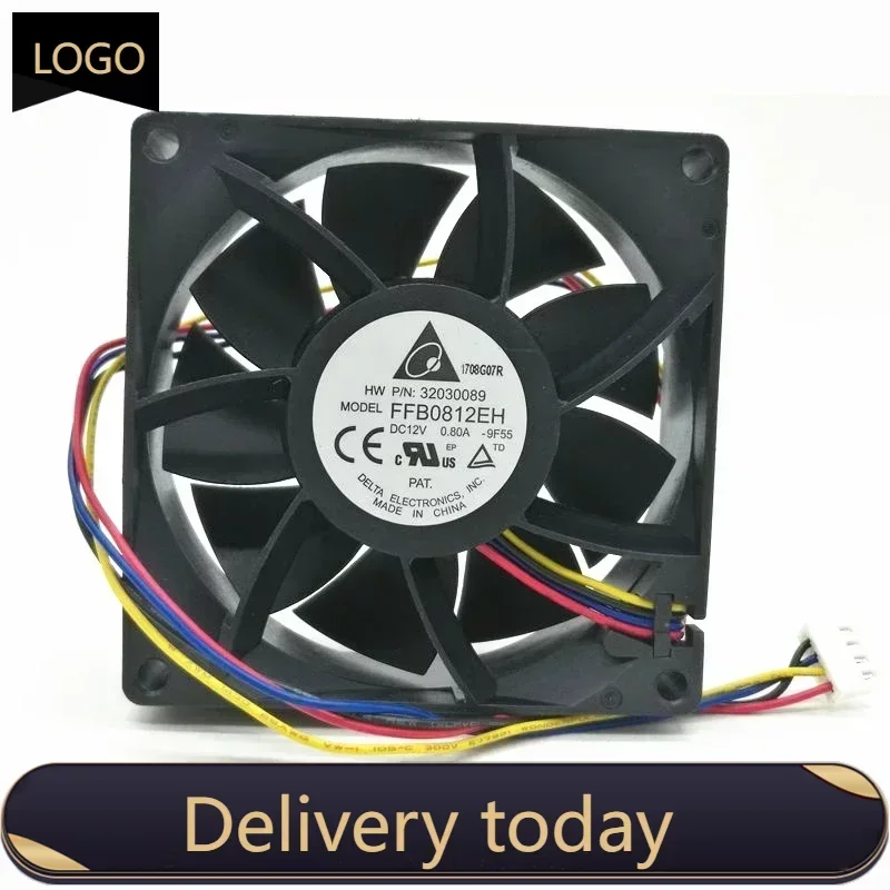 pa Original Delta FFB0812EH 8CM 80MM 8025 80*80*25MM 12V 0.80A Violent Wind Capacity 4 wire Fan  PWM support