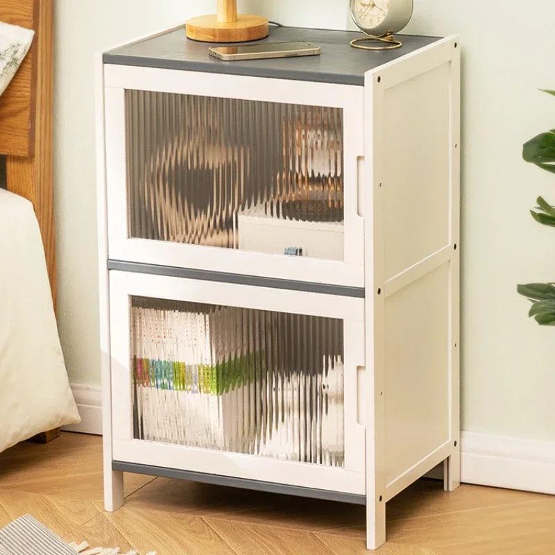 

Small Night Stand Modern Simple Storage Household Bedside Table Solid Wood Bedchamber Large Capacity Home Furniture