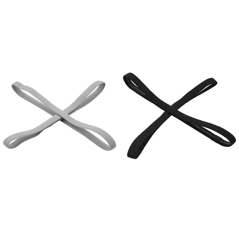 

A65G-4 шт. толстые нескользящие эластичные спортивные повязки на голову, повязки для волос, повязки для тренировок и спортивные повязки для женщин и мужчин (черный, серый)