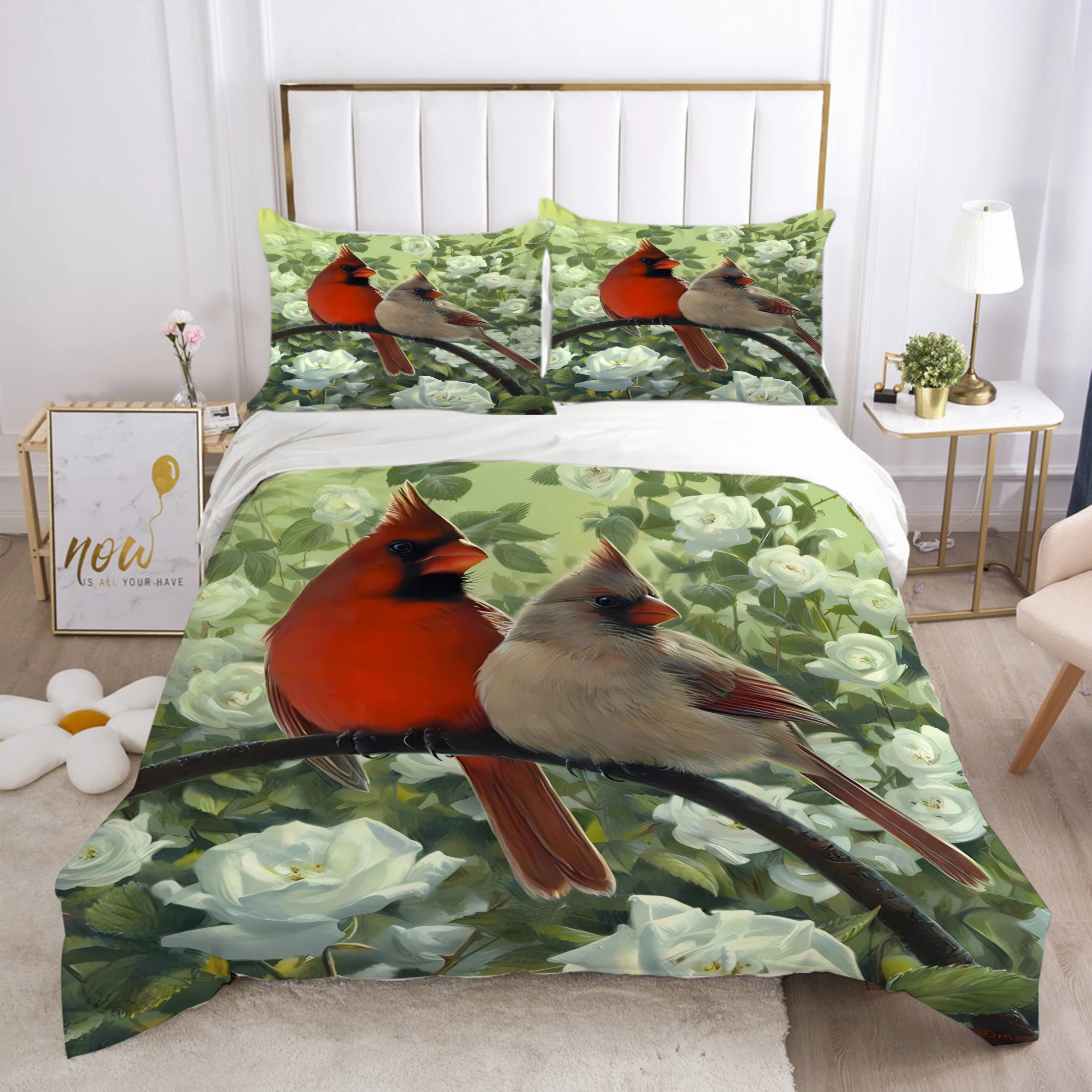 3D Animal Bedding Set Bird Design Comforter Cover Set Duvet Cover Cat Home Quilt Cover