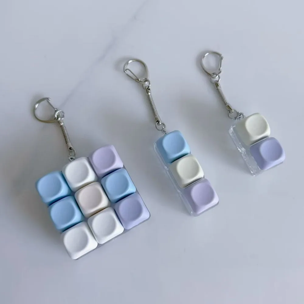 Relaxing 3/9 Keys Finger Keyboard Stress Relief Gadget Keycap Keychain Key Button Pass The Time Clicker Toy Adult