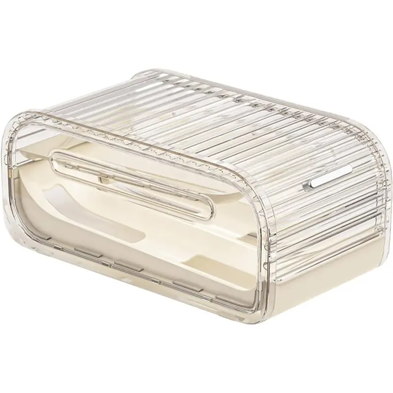 75STO-Egg Storage Box Rack 2-Layer Automatic Rolling Design In PP Material-Stable For Household Kitchen Use