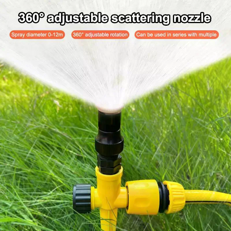 Adjustable Ground Insert Sprinkler Set Leak Proof Uniform Spray For Lawn Garden Plant Watering