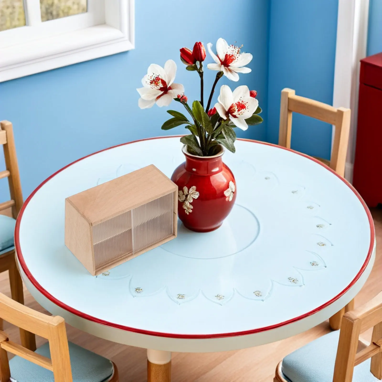 

2 шт. миниатюрных шкафчиков для хранения с наклонной дверцей, пылезащитные, для кукольного домика, мебель в масштабе 1:12, аксессуары для кухни и пекарни, витрина