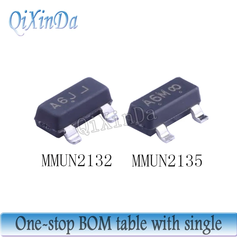 100 قطعة MMUN2132LT1G A6J MMUN2133LT1G A6K MMNU2134LT1G A6L MMUN2135LT1G A6M SOT-23 SMD الترانزستور الرقمي
