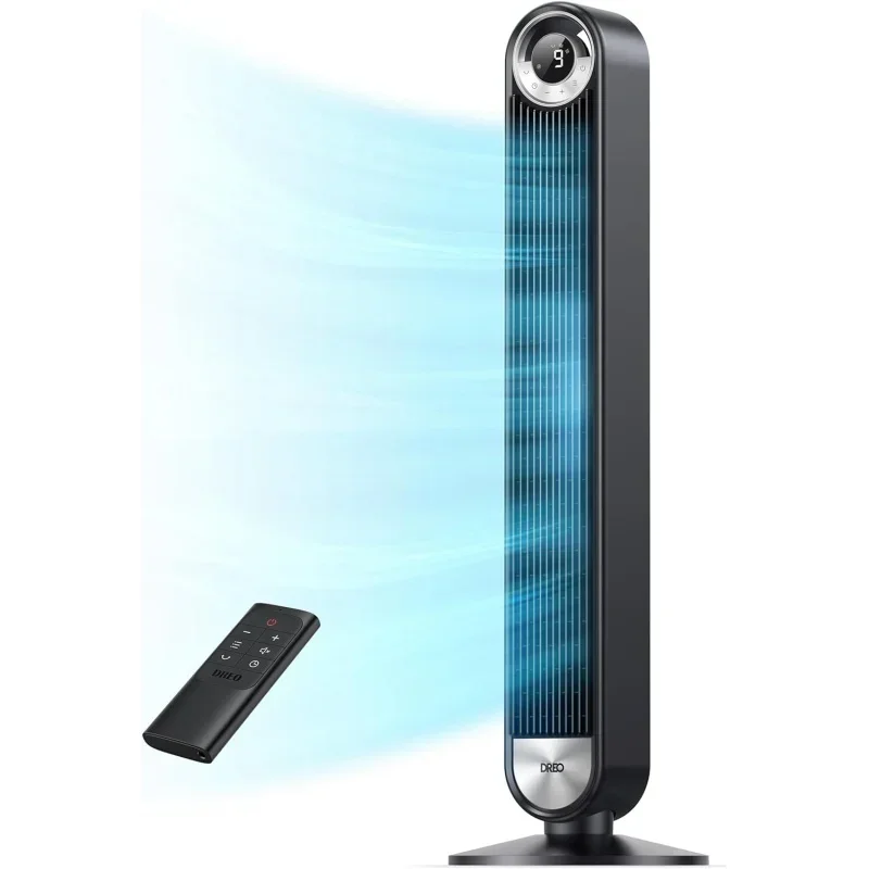 QWTower Bedroom,Upgrated DC 9 Speeds Utral-Quiet Floor Fan,90 ° Oscillating Fans For Indoors With 26Ft/S Velocity,1