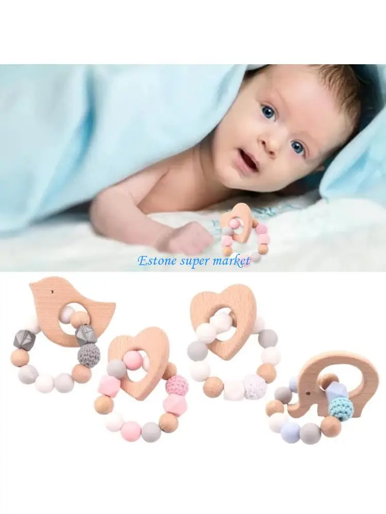 

090B Newborn Smooth Teething Bracelet Newborn Sleeping Handmade Appease Toy