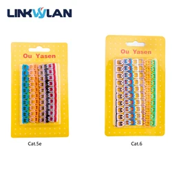 Cable Markers Colourful Type 100pcs Marker Number Tag Label For 2-10mm Wire Marker Tag Label Network Cable for Cat5e Cat6