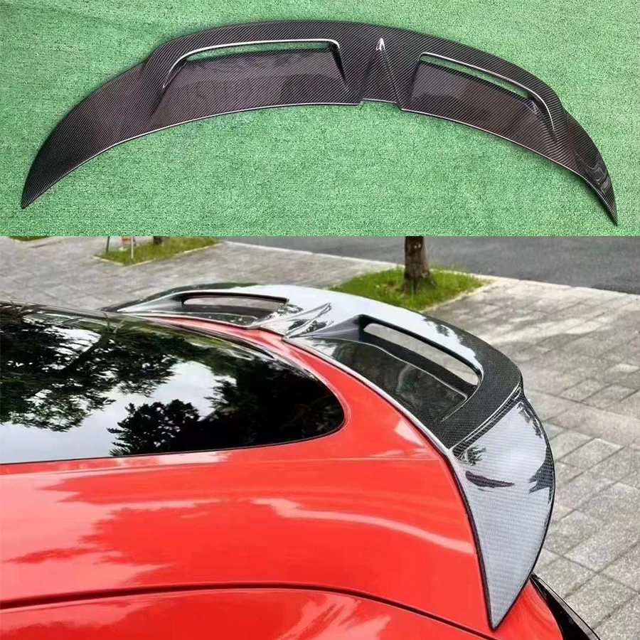 For Tesla Model Y High quality CMS style Carbon Fiber Tail fins Rear Trunk Spoiler Guide Wing Rear Wing Diverter Body Kit