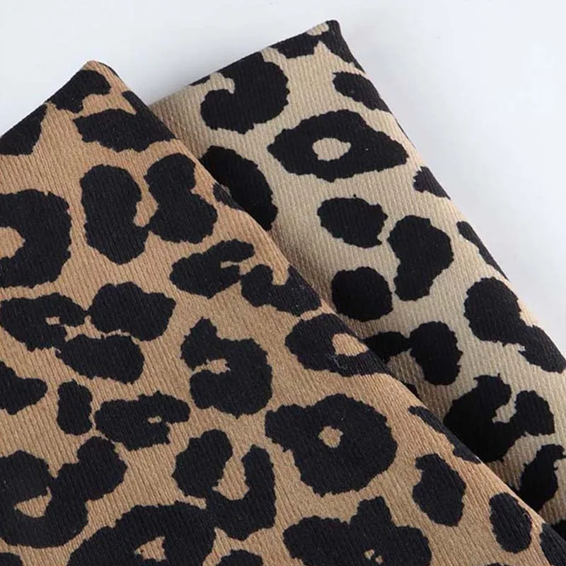 New pattern Corduroy fabric Polyester Leopard print print cloth manual Sewing DIY clothing Women's dress Casual wear Fabric