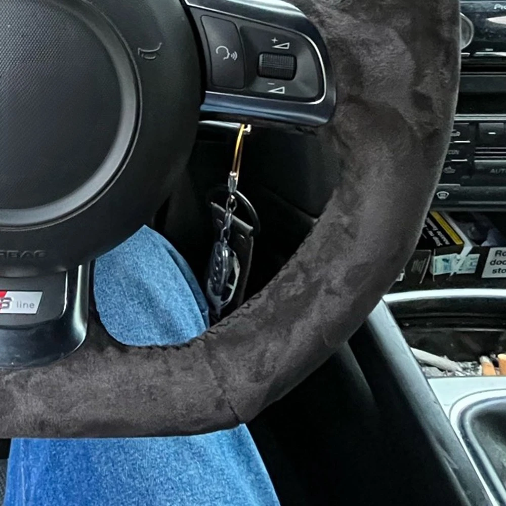 Car Steering Wheel Cover Anti-Slip Suede Leather Steering Wheel Braid For Audi TT TTS (8J) 2006-2014 A3 S3 (8P) Sportback R8 42