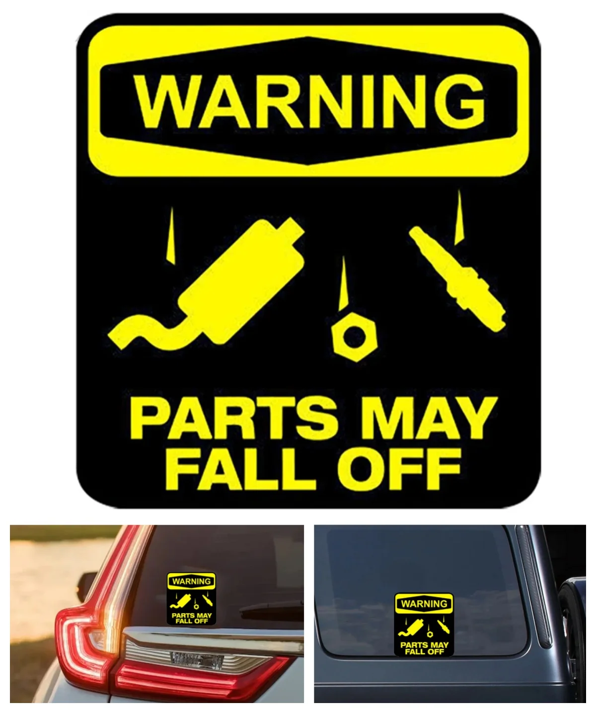 

CreativeYellow Warning Car Sticker Laptop Bumper Wall Truck Moto Van Helmet Racing Camper Vinyl Decal PVC Wholesale