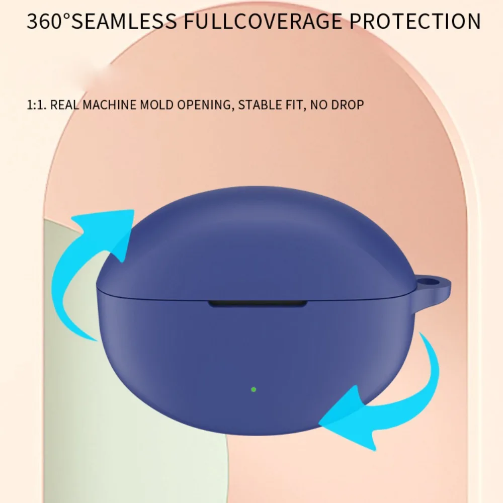 Portable Soft Earphone Case Silicone with Hook Protector Cover Dustproof Anti-drop Protective Sleeve for OPPO Enco Air4 Pro